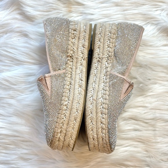 Steve Madden Alexia Crystal Bling Espadrilles Platform Wedge Loafers Sz 8.5 - Picture 9 of 10